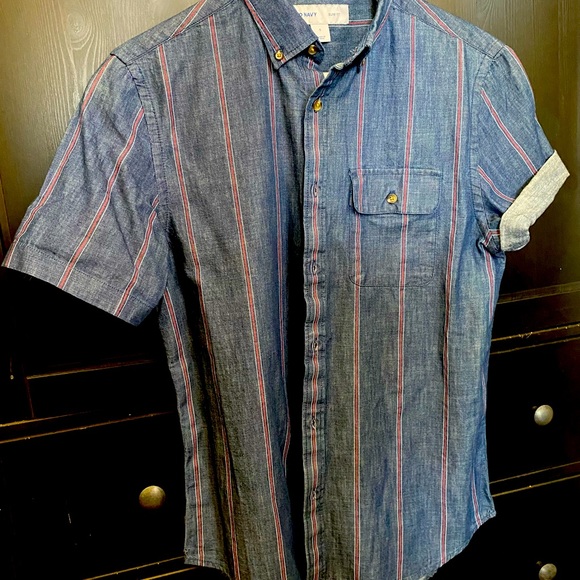 Old Navy Denim Striped button down - Picture 1 of 3
